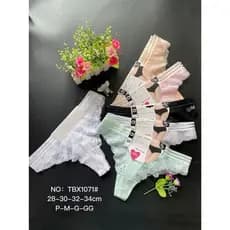 Kit com 5 Calcinhas Tanga Barato Renda Trabalhada Confortável Dia a Dia