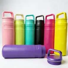 Garrafa Térmica Inox 700ml Ice Flow Flip Straw Alça | Agua Gelada | Antivazamento | BPA Free - Trabalho\Academia\Viagens