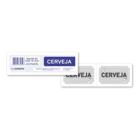 Ficha Cerveja 15x5cm R.4059 - Kit com 10 Blocos Total 1000 Fichas