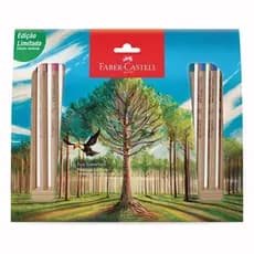 Lápis de Cor Faber-Castell SuperSoft Natural Edition 36 Cores – Mina Supermacia + Base de Madeira