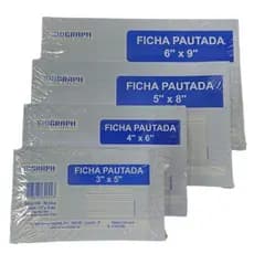 Bloco Ficha Pautada SD – Papel Offset 150g – 100 Folhas – Vários Tamanhos – Frente e Verso