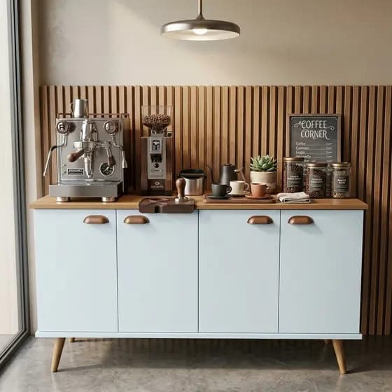 QUEIMA DE ESTOQUE - Buffet Aparador Retrô 4 Portas Multiuso Moderno