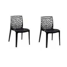 Kit 2 Cadeiras Gruvyer Para Sala De Jantar e Área Gourmet Cor Preta