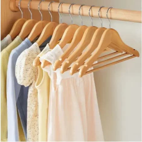 Kit 3 Cabides Madeira Roupa Camisa Social Guardar Pendurar Organização Antideslizante Closet Durável