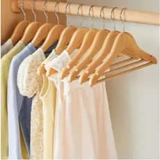 Kit 3 Cabides Madeira Roupa Camisa Social Guardar Pendurar Organização Antideslizante Closet Durável