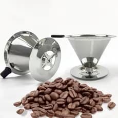 Coador de Café Inox Reutilizável Pour Over Sem Filtro de Papel 10cm - Não Precisa De Filtro! Economico