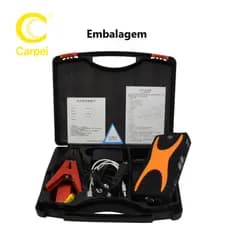 Auxiliador de Partida Com Bateria Portátil Compressor de Ar 12000mAh 12V Moto Carro Notebook Celular Carpei
