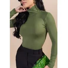 Blusa basica feminina cacharrel/gola alta inverno