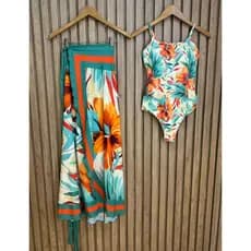 Kit Conjunto Body/maiô + Páreo Saída De Praia Verão barato saída de banho