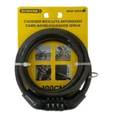 Cabo de Aço, Trava, Cadeado Bicicleta, 8mm X 100Cm Moto, Bike BOMVINK Reforçado com Senha Original
