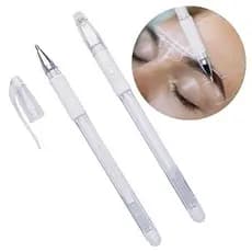 Caneta Gel Branca ou Rosa para Marcação de Sobrancelha Design Profissional