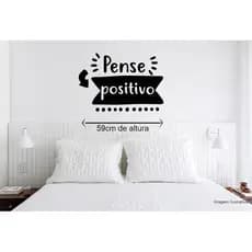 Adesivo De Parede Decorativo Frase Pense Positivo Casa Sala