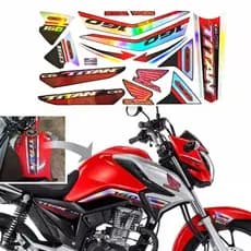 Kit Adesivo Honda CG Titan 160 Holográfico Laminado 2022 2023 2024 Vermelho