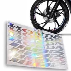 Adesivo Holográfico Honda Biz para Roda – Cartela com 8 Unidades