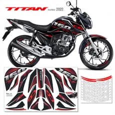 Adesivo Honda CG Titan 160 Vermelho – Kit Carenagem e Rodas para Modelos 2022 2023 2024 em diante