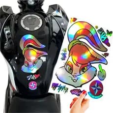 Adesivo Holográfico 'Camaleão' Tipo Cartela 30x20cm Lola Moto Bike Carro