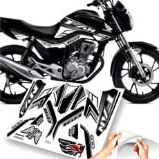 Adesivo Honda CG 160 Fan Preto e Branco – Kit Carenagem Modelos 2016 a 2021