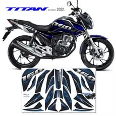 Adesivo Titan 160 Kit De Carenagem Ano 2022/... Cor Azul