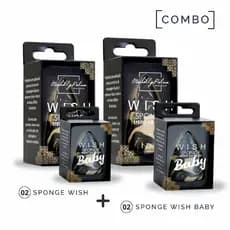 KIT COM 02 ESPONJA WISH + 02 WISH BABY EFEITO AIRBRUSH MICHELLY PALMA