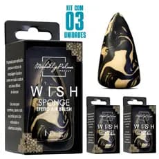 ESPONJA MAQUIAGEM KIT C/ 3 ESPONJA WISH MICHELLY PALMA