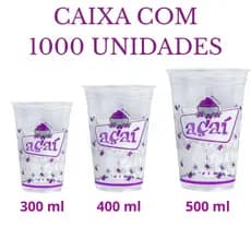 1000 unidades de Copos Descartáveis Impresso Açai - MELHOR CUSTO BENEFICIO 300ml / 400ml / 500ml