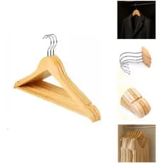 Cabides Madeira KIT COM 5/10/20  Unidades - Verniz Resistente Com Rachadura P/alça Cor Marrom-claro