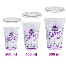 COPO DESCARTÁVEL AÇAI SORVETE 300/400/500ML - 100 UNIDADES DE CADA - COM TAMPA