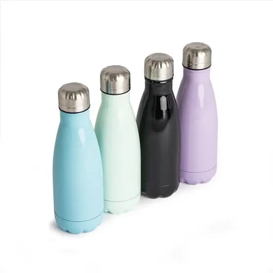 Garrafa 540ml Inox acabamento brilhante e uma tampa rosqueável
