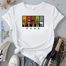 Camiseta Unissex Dogs Personalizada Em Alta Camisa 100% Algodão