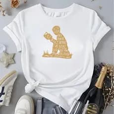 Camiseta Persomalizada Evangelica Com Frase Biblica A Fé É Pelo Ouvir A Palavra De Deus Romanos 10:17 100% Algodão Uniss
