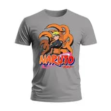 Camiseta Anime Naruto Raposa Camisa 100%Algodão