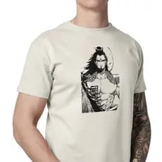 Camiseta De Anime Record Of Ragnaroki Lu Bu Housen Militar Guerreiro 100% Algodão
