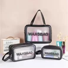 Kit 3 bolsa Necessaire Maquiagem Feminina Transparente WashBag a prova de água Remédios  Maquiagens / Perfumes / Escovas/Organizadora de Mala Higiene Pessoal /Viagem/Viagem de Negócios / Portátil / Impermeável - Diversas Cores