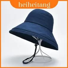Chapéu De Sol Casual De Aba Larga Para Mulheres , Algodão , Linho , Guarda-Uv , Boné De Praia Dobrável