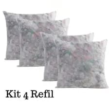 Kit com 4 Refil de Almofadas de 45x45cm Fibra Mista Textil Decoração