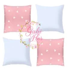 Kit 04 Capas + 04 Refil Coração Rosa 45X45 CM e Outras Cores para Sua Casa Sala e Quarto