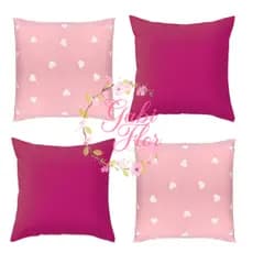Kit 4 Almofadas Cheias Coração Rosa 45X45 CM Varias Cores Luxo