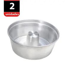 KIT - 2 Formas para Bolo com furo 16,18,20,22,24 ou 26cm Torta Suíça Pudim bolo