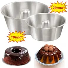 Kit Mini formas para bolo e pudim 8cm 10cm e 12cm