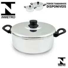 Panela Caçarola Individual de Alumínio Polido - Tamanhos de 16 ao 24 Aluminio Grosso Resistente Tamanhos