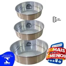 KIT - 3 assadeiras redondas - 6cm de altura (24,26 e 28)