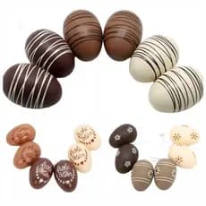 Kit Ovos de Páscoa Decorados Chocolate Pendente Enfeite 6cm