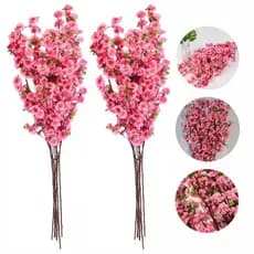 Kit Galhos Flor de Cerejeira Artificial 1,20 Metros Pessegueiro Flores Decorativa