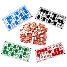 Jogo De Bingo Com 90 Pedras Madeira e 48 Cartelas Numeradas