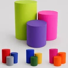 Trio Capas Cilindro Mesa Decoração Alta Qualidade Cores Festa Infantil Mesas Coloridas