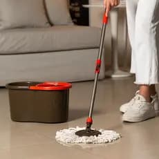 Mop Giratório Pro Rodo Mágico13 Lts Centrífuga em Aço Inox Powermaid Esfregão limpeza 360°