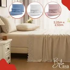 Jogo de Cama King 200 Fios Bordado Inglês Golden Premium Lençol + Fronhas Macio Luxo