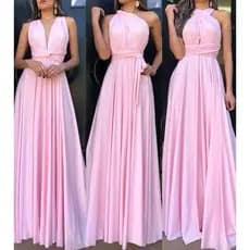 Vestido Longo Feminino de Festa Promoção Multiformas Casamento Batizado Formatura Roupa Elegante