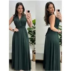 vestido Longo feminino Várias Formas Multiformas  festa elegante desconto natal vermelho fim de ano