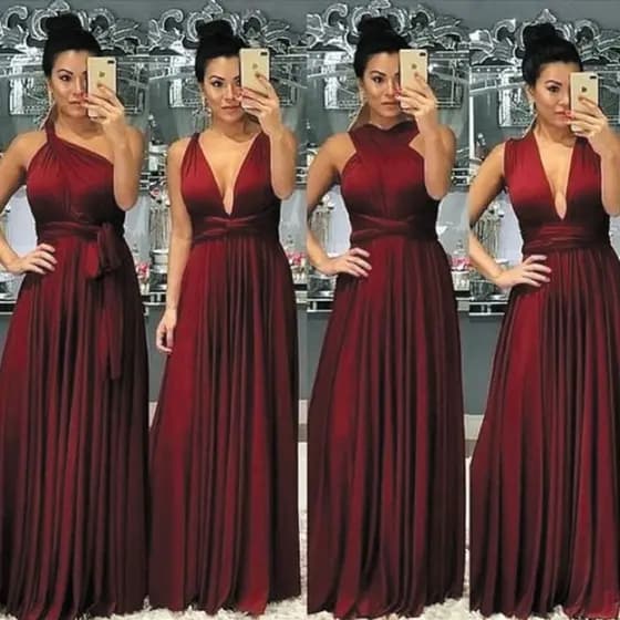 Vestido Feminino Longo Multiformas Roupa Festa Casamento Madrinha Formatura Elegante Plus Size